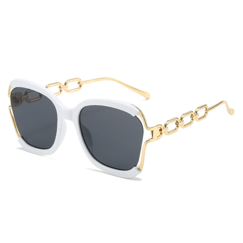 Chain Sunglasses Metal Hollow UV400 Fashion Street Style Glasses