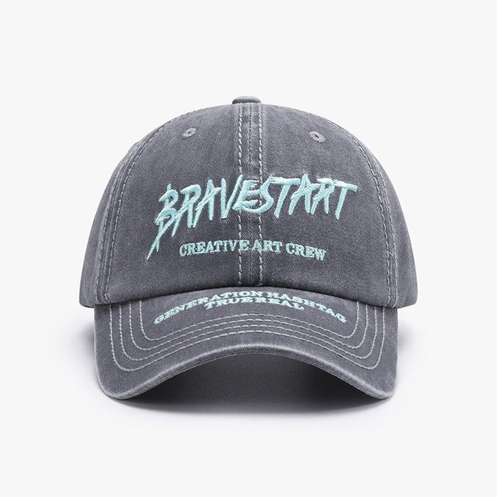 Fashion Curved Brim Embroidery Baseball Cap Washed Casual Hat