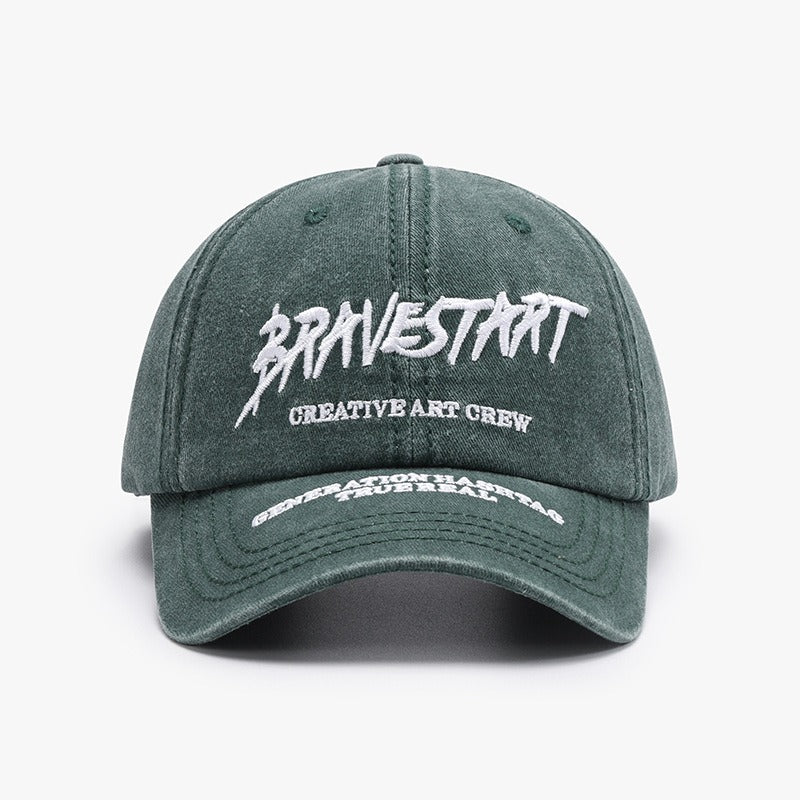 Fashion Curved Brim Embroidery Baseball Cap Washed Casual Hat