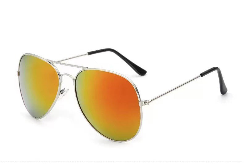Colorful Pilot Sunglasses Reflective Lens Unisex Classic Aviator Style