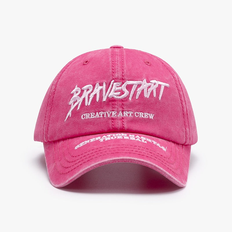 Fashion Curved Brim Embroidery Baseball Cap Washed Casual Hat