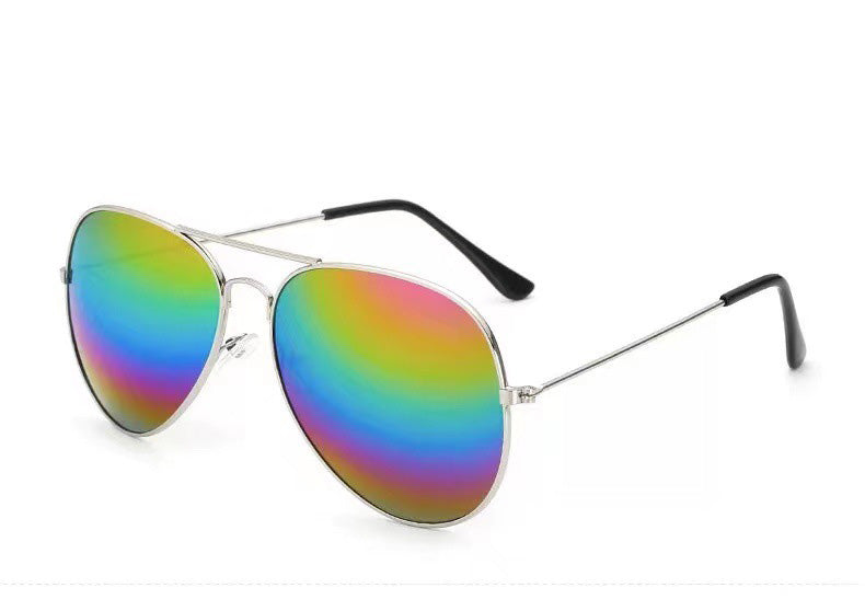 Colorful Pilot Sunglasses Reflective Lens Unisex Classic Aviator Style