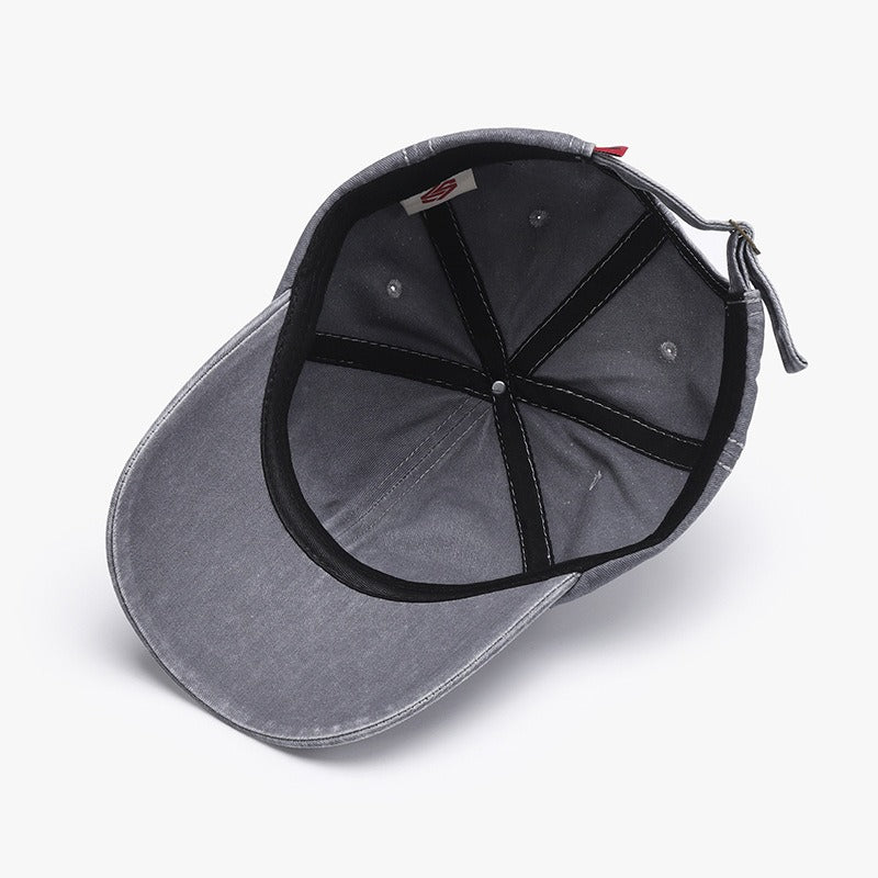 Fashion Curved Brim Embroidery Baseball Cap Washed Casual Hat