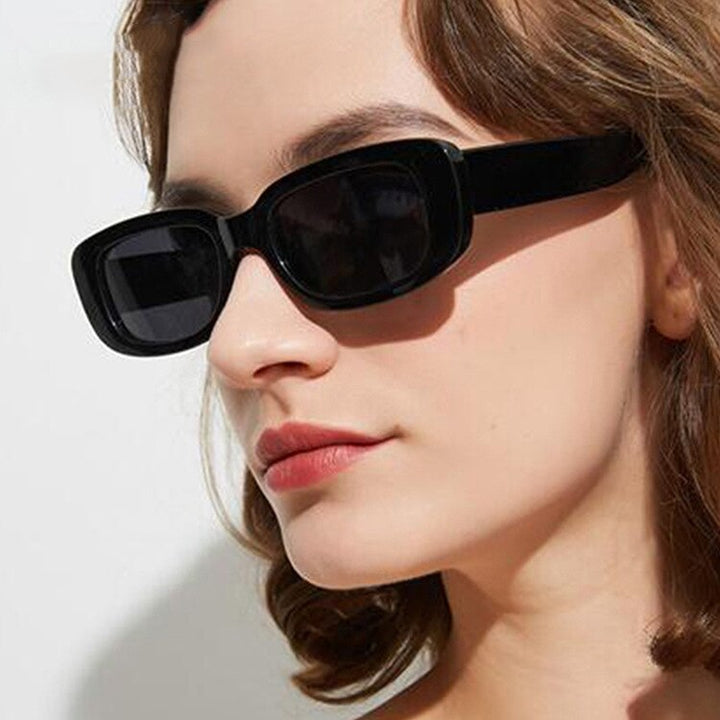 Small Frame Square Sunglasses Olive Green Trendy Fashion Eyewear