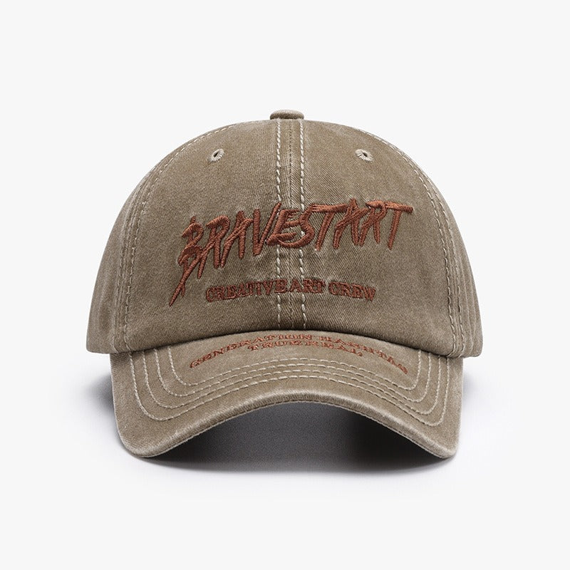 Fashion Curved Brim Embroidery Baseball Cap Washed Casual Hat
