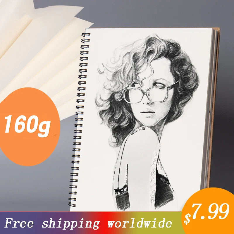 Sketchbook A4 8K 16K Black Paper Drawing Notebook Soft