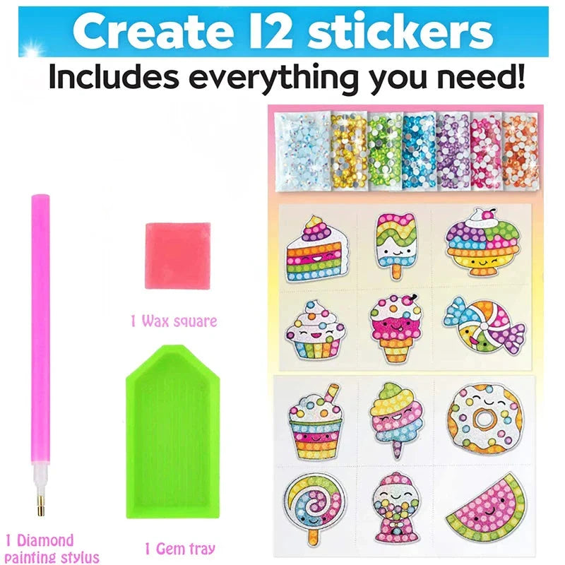 Big Gem Diamond Painting Kit - DIY Mosaic Art & Sticker Craft for Kids