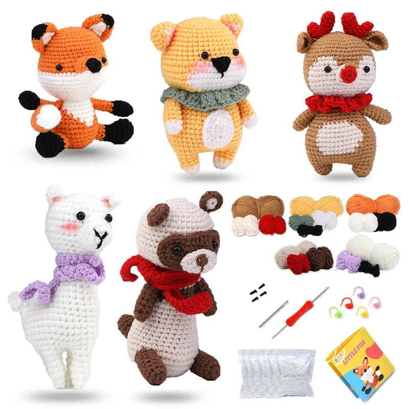 Crochet Animal Kit Beginner Yarn Hook DIY Craft