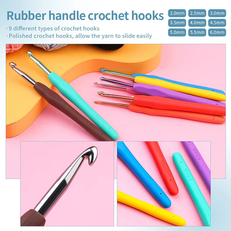 Crochet Hook Set Knitting Needles DIY Craft Tools Bag