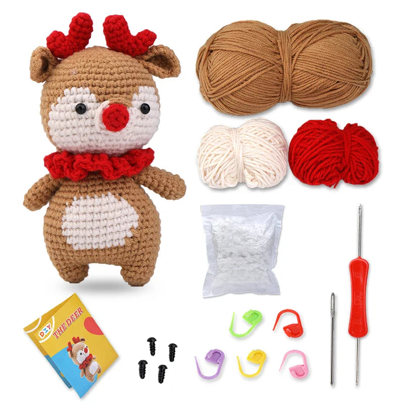 Crochet Animal Kit Beginner Yarn Hook DIY Craft