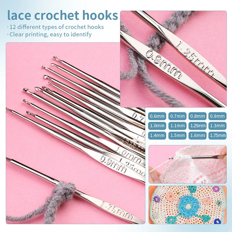 Crochet Hook Set Knitting Needles DIY Craft Tools Bag