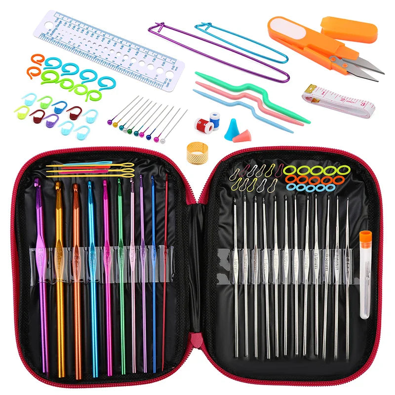 Crochet Hook Set Knitting Needles DIY Craft Tools Bag