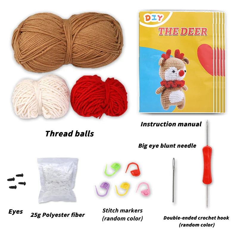 Crochet Animal Kit Beginner Yarn Hook DIY Craft