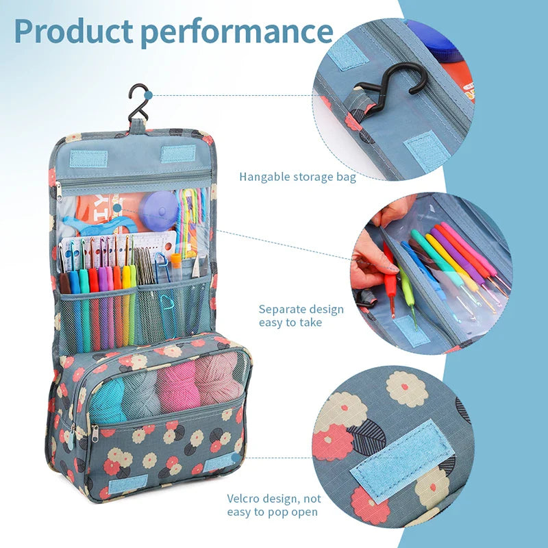 Crochet Hook Set Knitting Needles DIY Craft Tools Bag