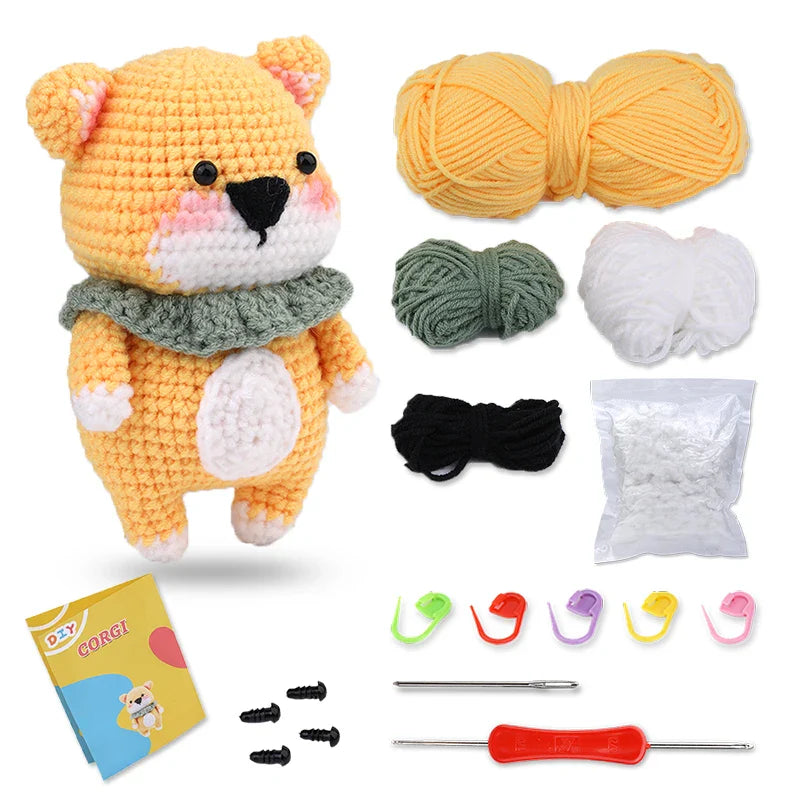 Crochet Animal Kit Beginner Yarn Hook DIY Craft