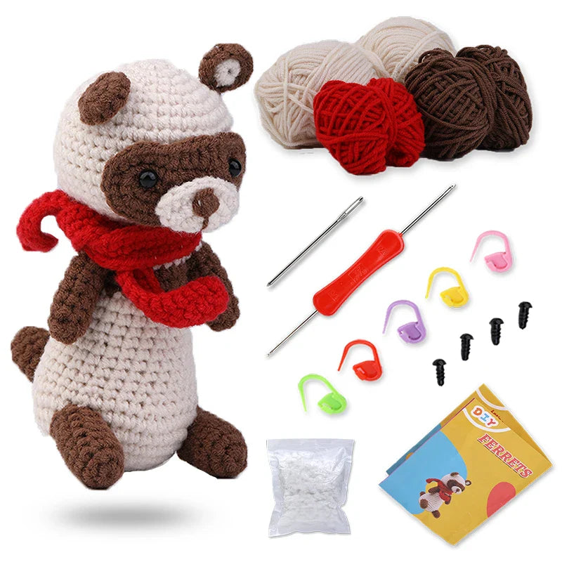 Crochet Animal Kit Beginner Yarn Hook DIY Craft