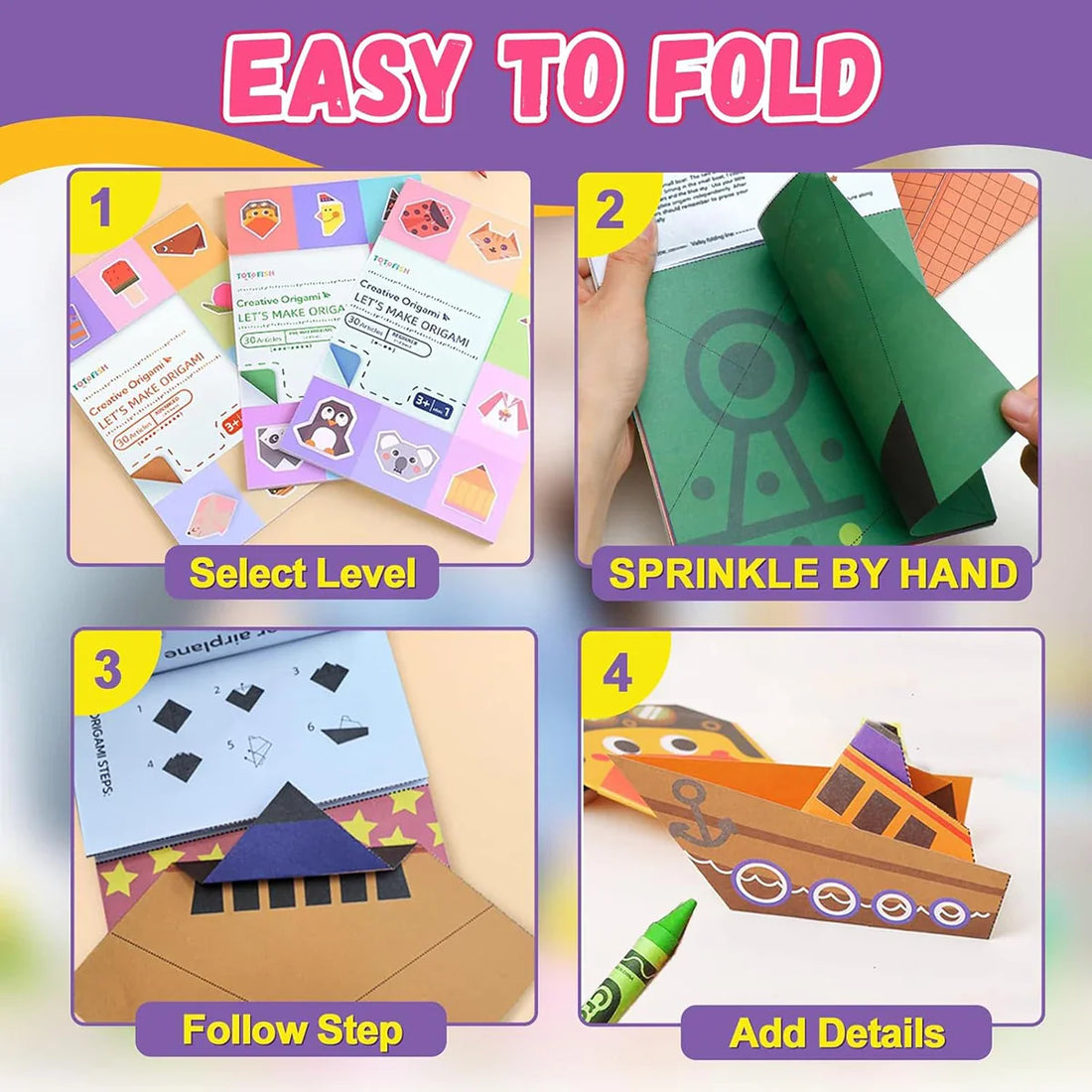 Origami Kit for Kids – 30/96 Sheets Paper Craft & DIY Art Set
