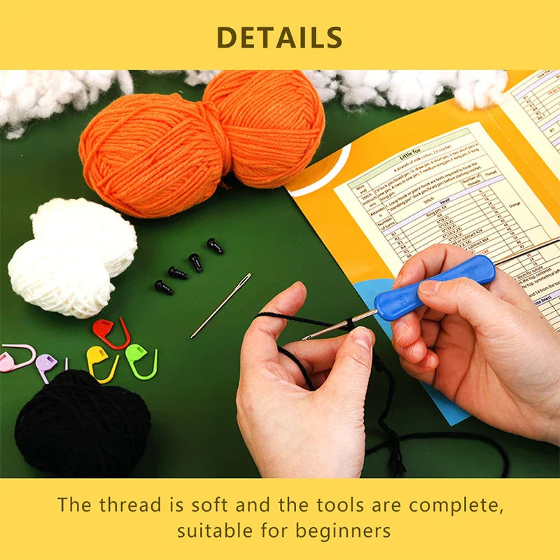 Crochet Animal Kit Beginner Yarn Hook DIY Craft