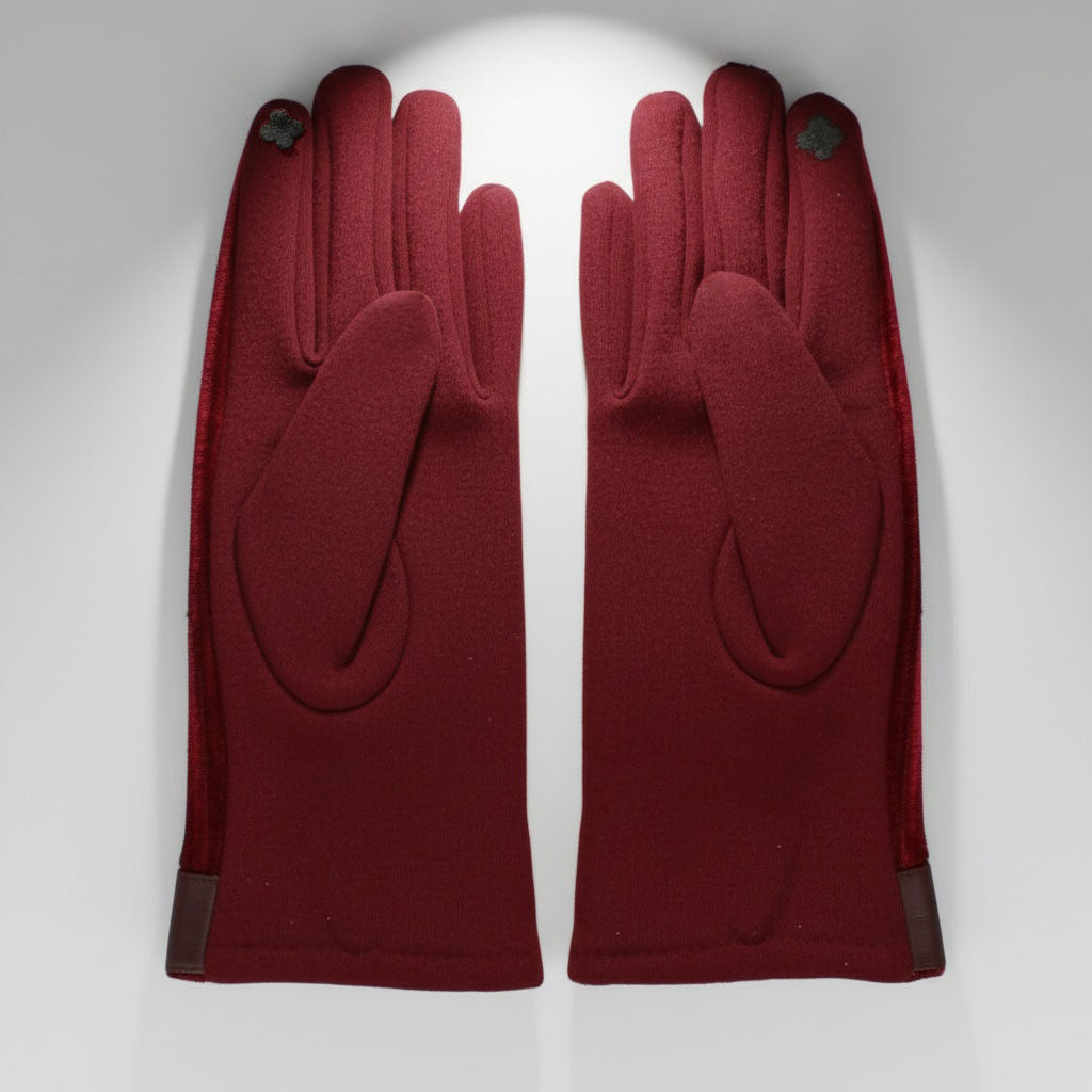 Winter Leather Touchscreen Gloves with Fur Stripe – Stylish Casual Accessory