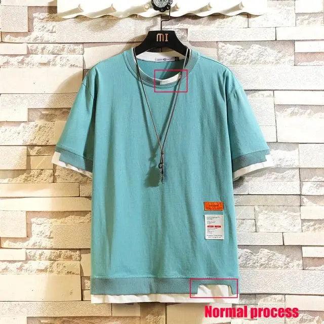 Men Summer Short Sleeve T Shirt Streetwear Casual Loose