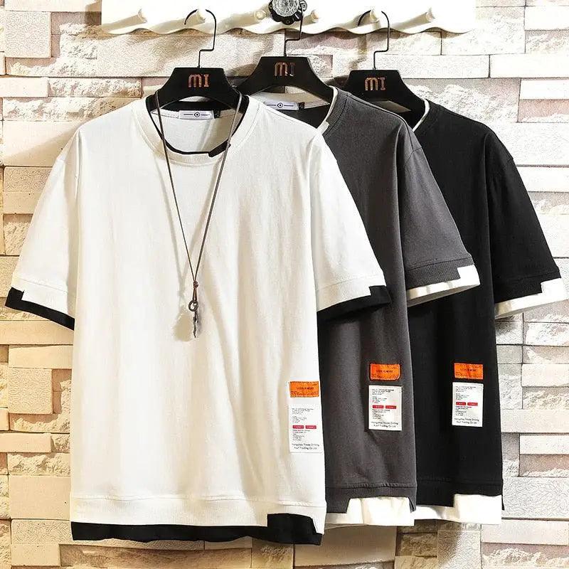 Men Summer Short Sleeve T Shirt Streetwear Casual Loose