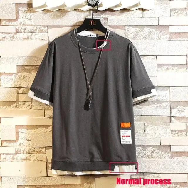 Men Summer Short Sleeve T Shirt Streetwear Casual Loose